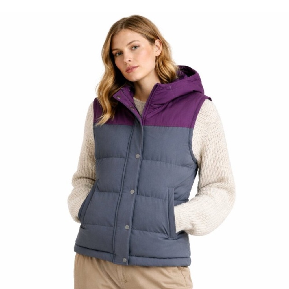 EUC Patagonia Bivy Vest Smolder Blue/Purple Acorns Medium